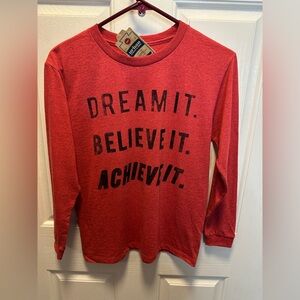 NEW Urban Pipeline Shirt Boy’s Long Sleeve Graphic Tee Cherry Red Size Medium